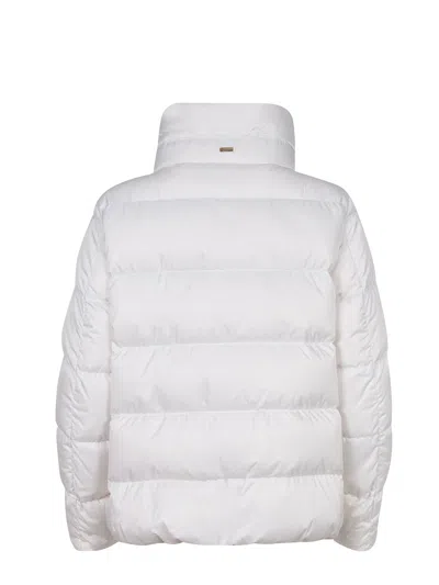 Herno Quilted Cape Jacket High Collar In White