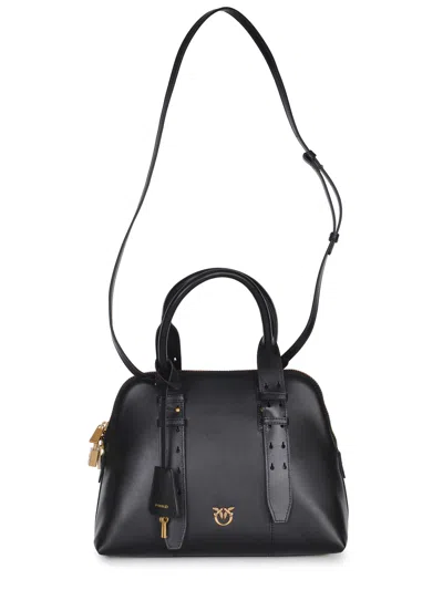 Pinko Bowling Bag Leather Shoulder Bag In Black