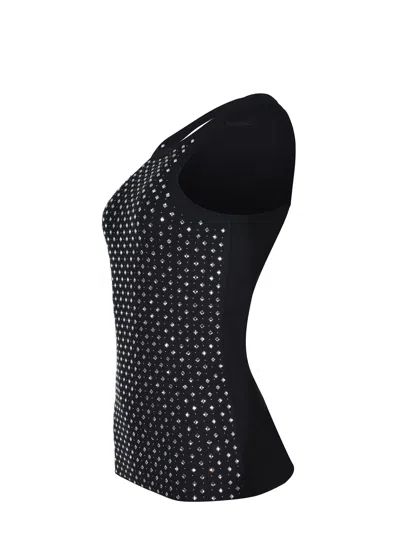 Pinko Fitted Sleeveless Top Featuring Stud Embellishments In Black