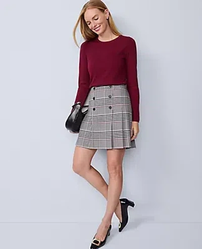 Ann Taylor Essential Crew Neck Sweater In Burgundy