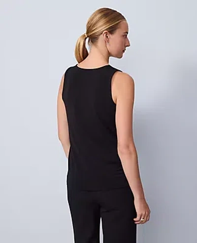 Ann Taylor Pearl Embellished Sleeveless Top In Black