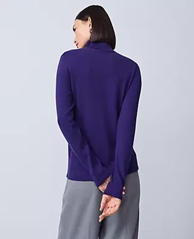 Ann Taylor Essential Turtleneck Sweater In Purple