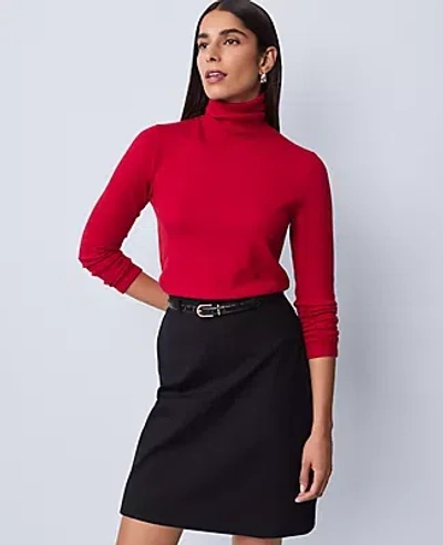 Ann Taylor Essential Turtleneck Sweater In Red