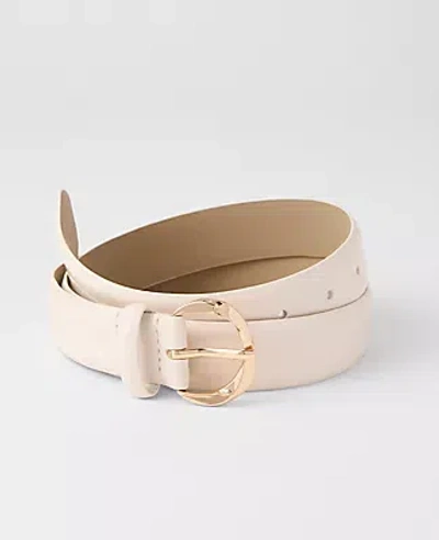 Ann Taylor Patent Twisted Buckle Belt In Neutral