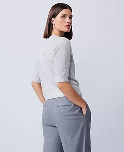 Ann Taylor Petite Metallic Sweater Tee In Blue