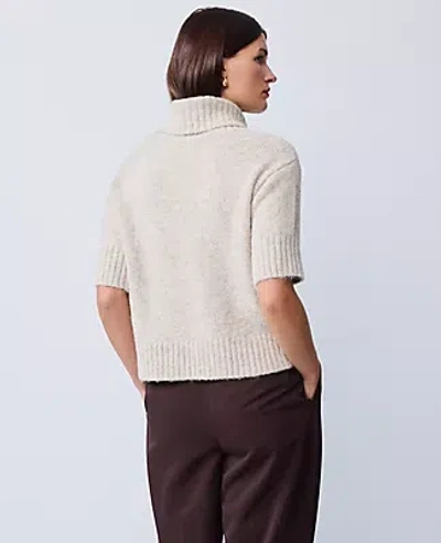 Ann Taylor Petite Turtleneck Elbow Sleeve Sweater Tee In White