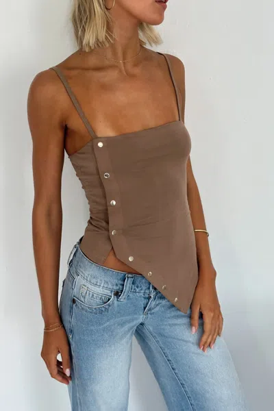 Abrand Heidi Snap Top Sand In Brown