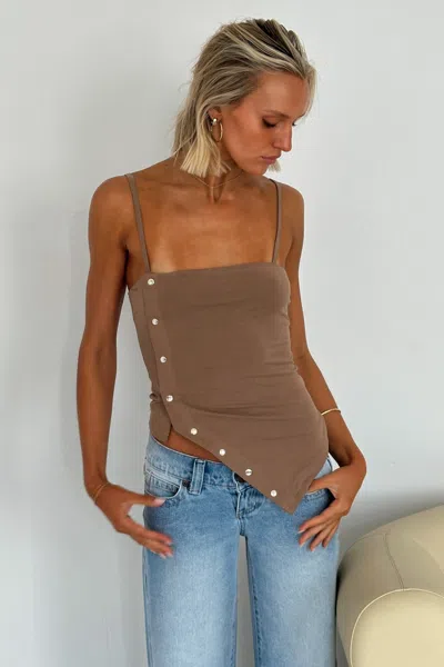 Abrand Heidi Snap Top Sand In Brown