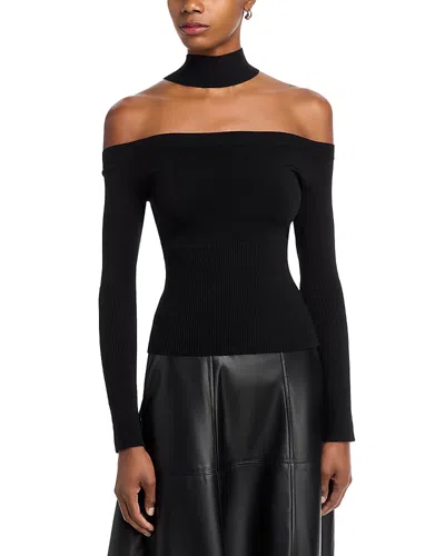 Simkhai Lila Cold Shoulder Top In Black