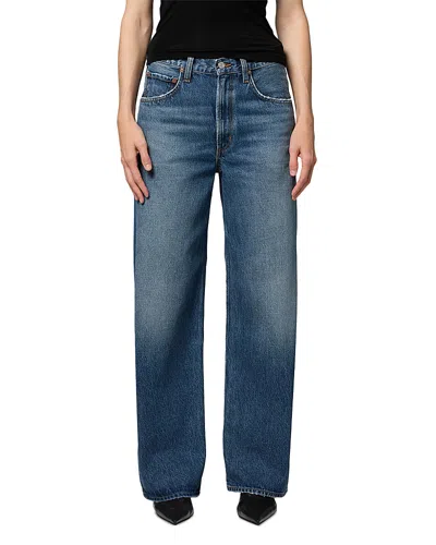Agolde High Rise Baggy Jeans In Selection In Blue