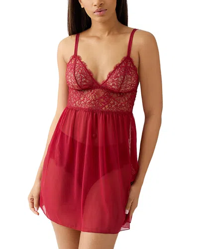 B.tempt'd By Wacoal B. Tempt'd By Wacoal It's On Mesh Lace Chemise In Red
