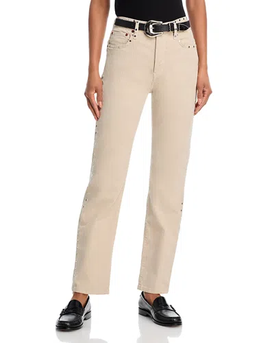 Re/done 70's Studded Stovepipe High Rise Jeans In Vintage Pearl Stud In Neutral