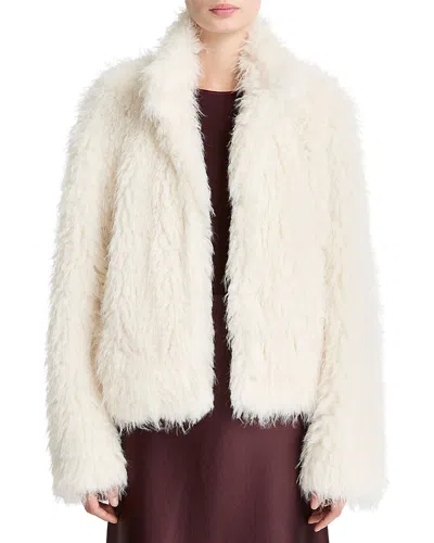 Vince Shaggy Faux Fur Jacket In Sand