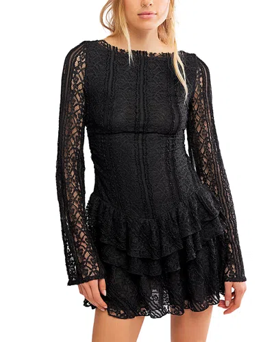Free People Tabby Lace Midi Dress In Black