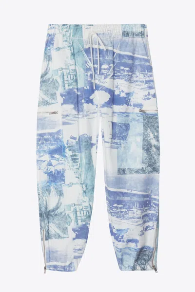 3.1 Phillip Lim Postcard Print Cargo Track Pant In Blue