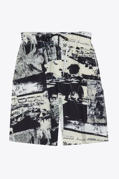 3.1 Phillip Lim Postcard Print Pull On Short In Black