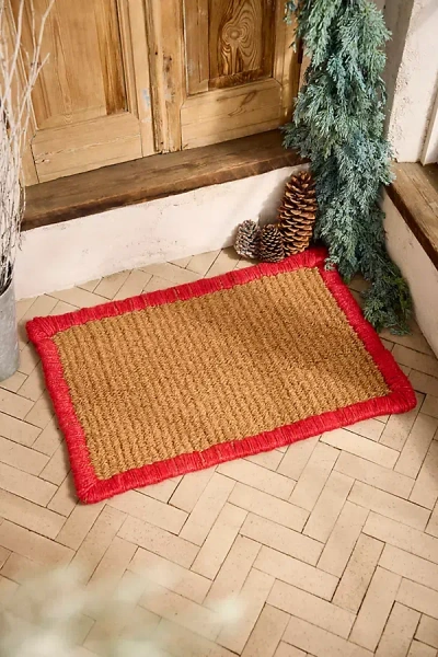 Terrain Red Whipstitch Coir Doormat In Red