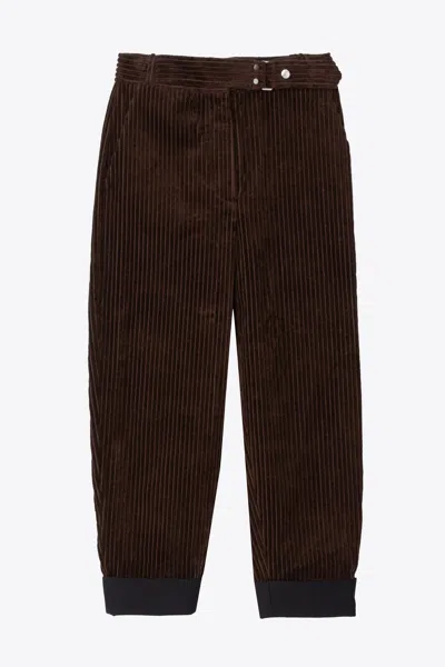 3.1 Phillip Lim Utility Corduroy Buckled Cropp In Brown