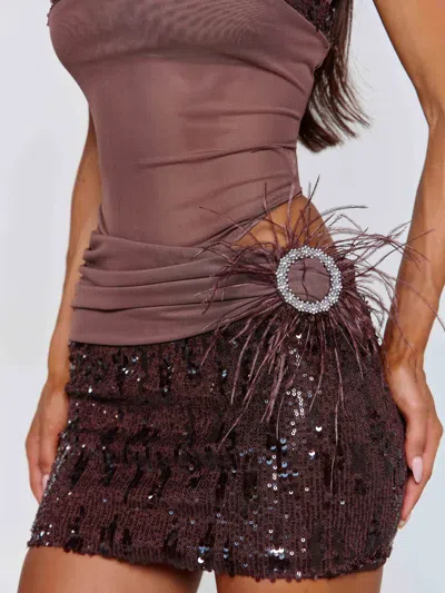 Outcast Lyla Mini Dress Chocolate In Brown