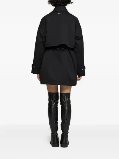 Oof Wear Double-breasted Belted Coat In Black