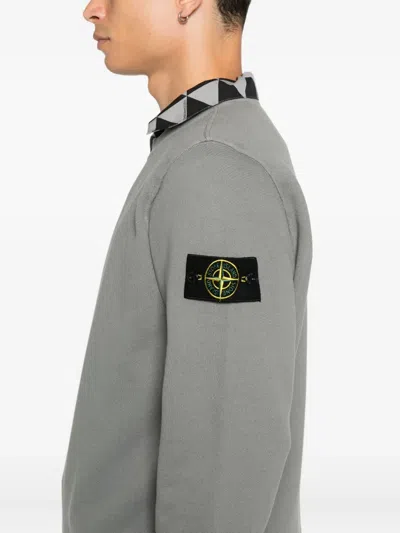 Stone Island Compass-motif Sweatshirt In Gray