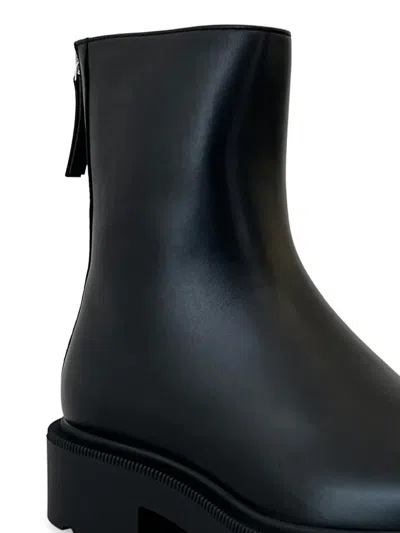 The Row Nobilis Practical Boots In Polished Calf Leather In Black