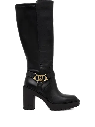 Liu •jo 100mm Leather Boots In Black