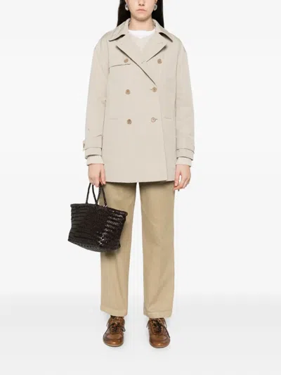 Aspesi Double-breasted Coat In Pink