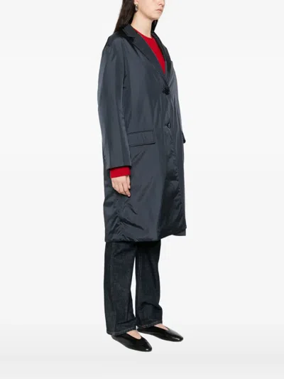 Aspesi Button-fastening Coat In Blue