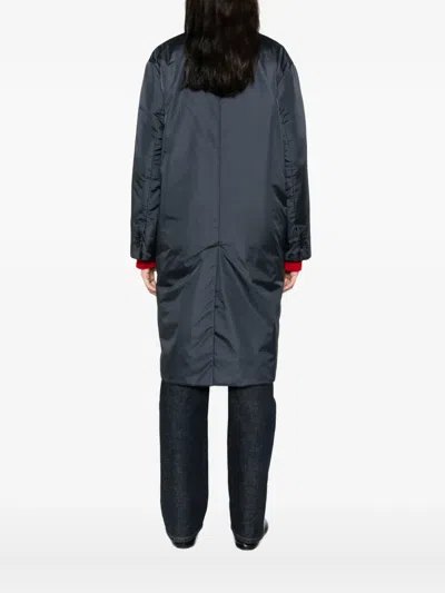 Aspesi Button-fastening Coat In Blue