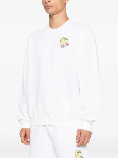 Casablanca Graphic Cotton Sweatshirt In White