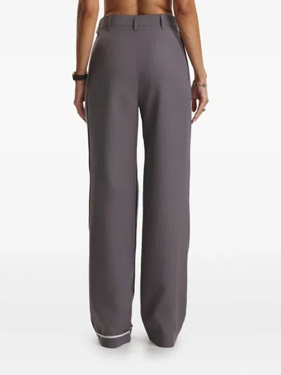 Cuanna Mark Striped-panel Trousers In Gray