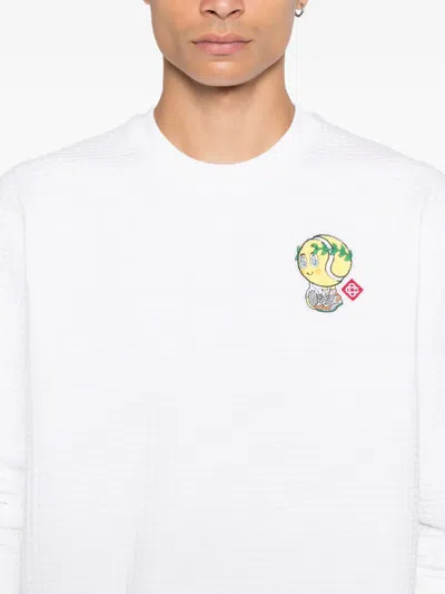 Casablanca Graphic Cotton Sweatshirt In White