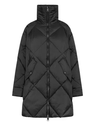 Oof Wear Quilted Water-repellent Funnel-neck Coat In Black