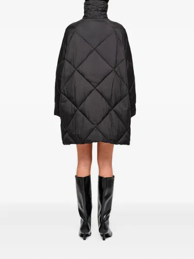 Oof Wear Quilted Water-repellent Funnel-neck Coat In Black