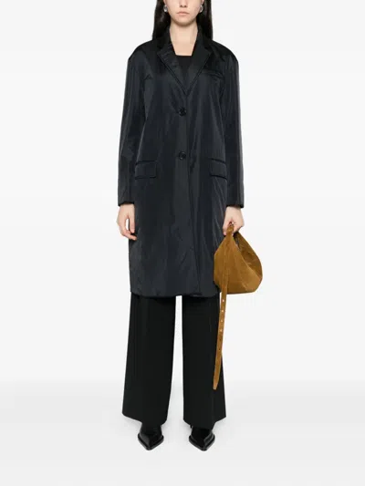 Aspesi Button-fastening Coat In Black
