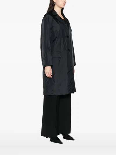 Aspesi Button-fastening Coat In Black