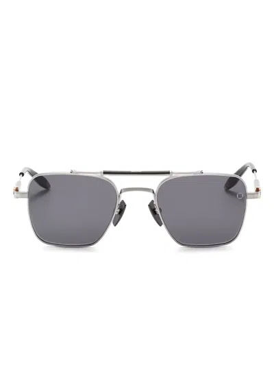 Akoni Europa Square-frame Sunglasses In Metallic