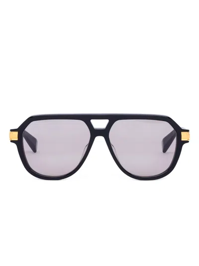 Balmain Geometric-frame Sunglasses In Black