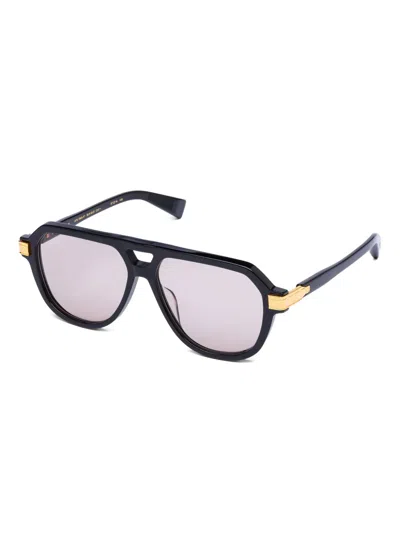 Balmain Geometric-frame Sunglasses In Black