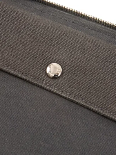 Pre-owned Hermes 2000s Toto Striped Wallet In Gray