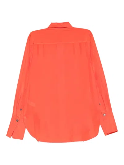Paul Smith Silk Shirt In Orange