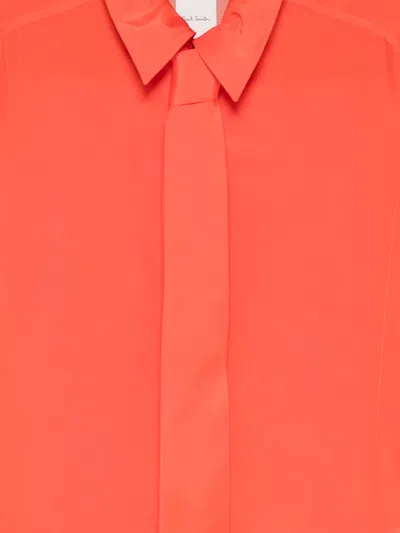 Paul Smith Silk Shirt In Orange