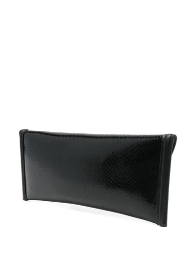 Dsquared2 Metallic-trim Leather Clutch Bag In Black