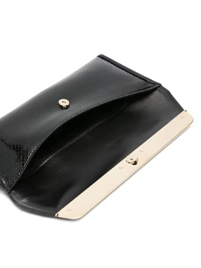 Dsquared2 Metallic-trim Leather Clutch Bag In Black