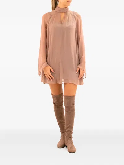 Staud High-neck Mini Dress In Neutral