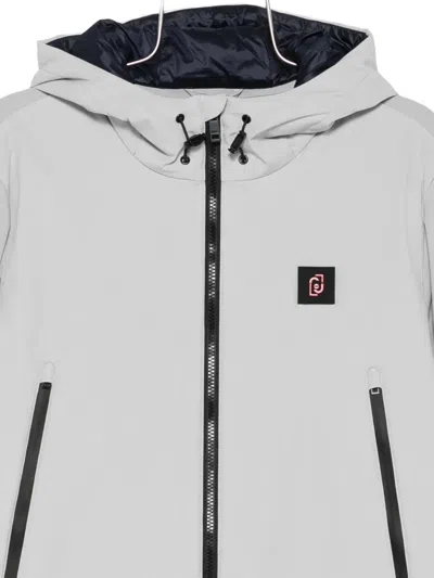 Liu •jo Hooded Zip-up Jacket In Gray
