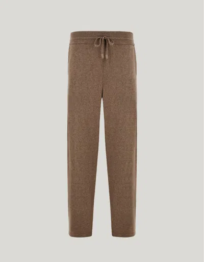 Canali Hazelnut Straight-bottom Pants In Wool-cashmere In Brown