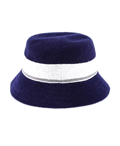 Kangol Multicolored Kangaroo Embroidered Fisherman's Hat In Blue