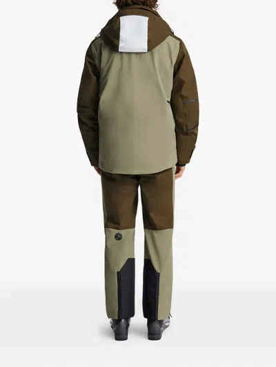 Fusalp Three-tone Panelled Ski Jacket In Brown